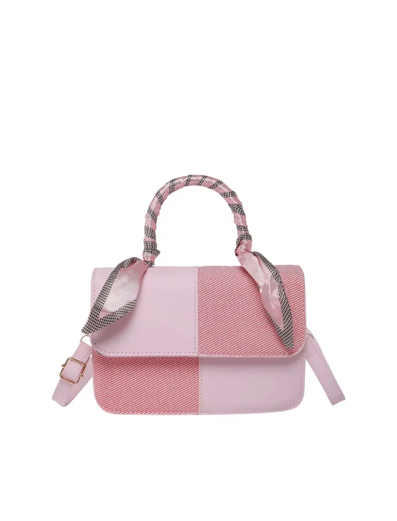 Pink Elegance Scarf Handle Handbag