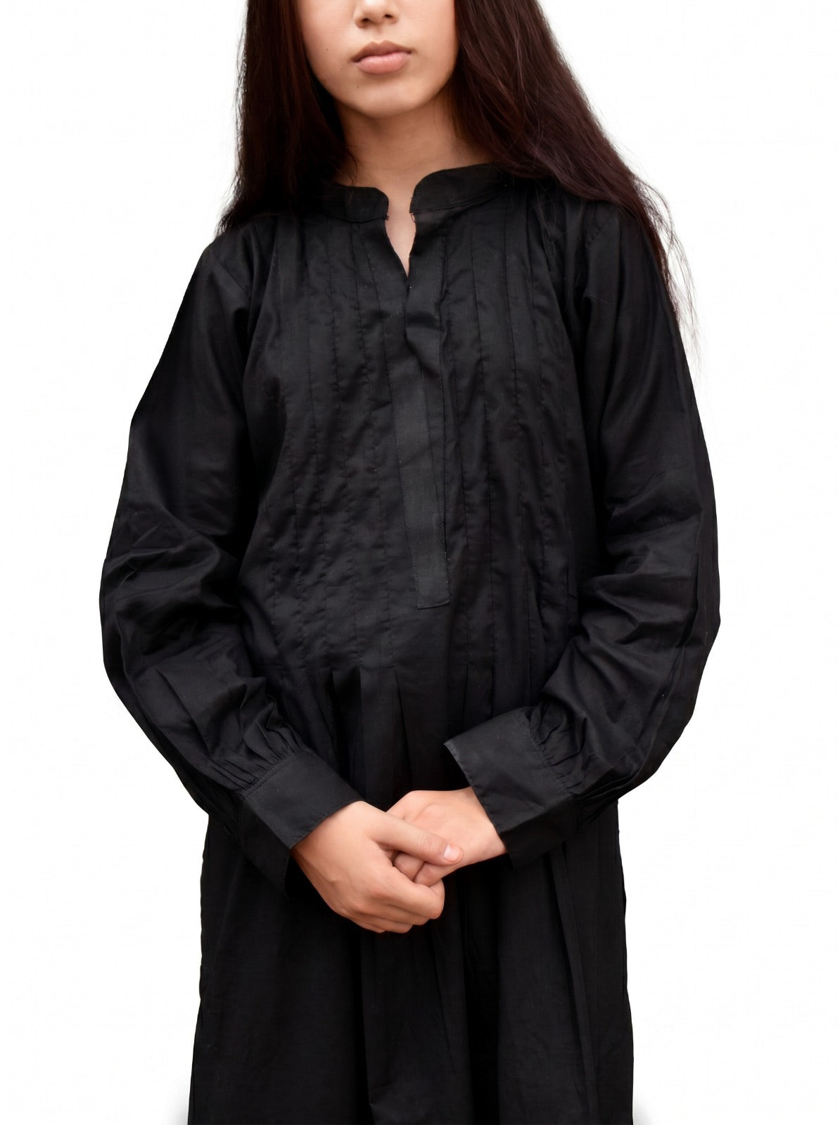 Classic Black Pleated Frock & Trouser  Set