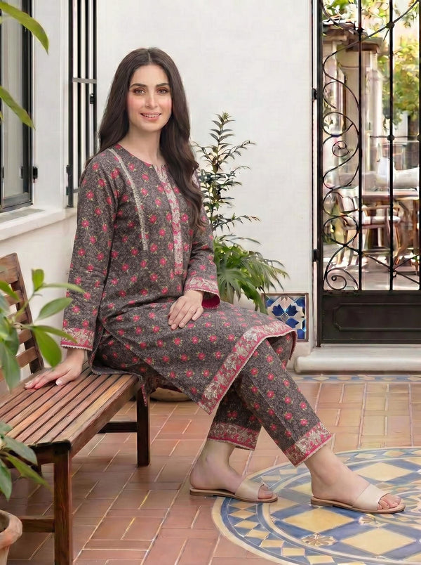 Printed Lawn 2 Piece – Pink Contrast Border Collection