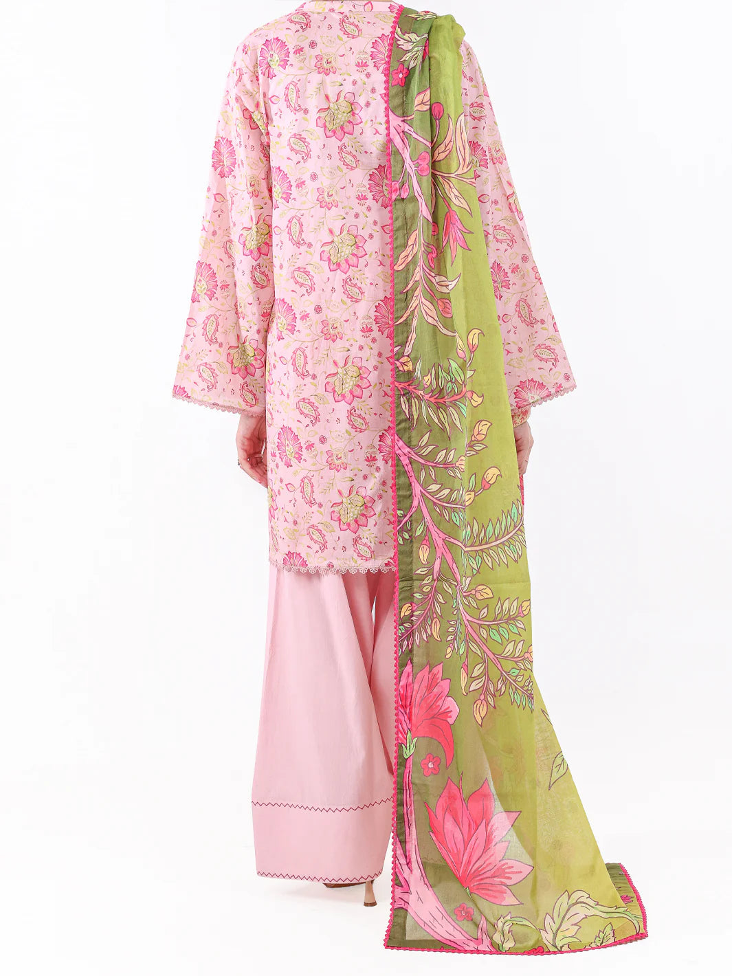 Pink Lawn 3Pc Unstitched