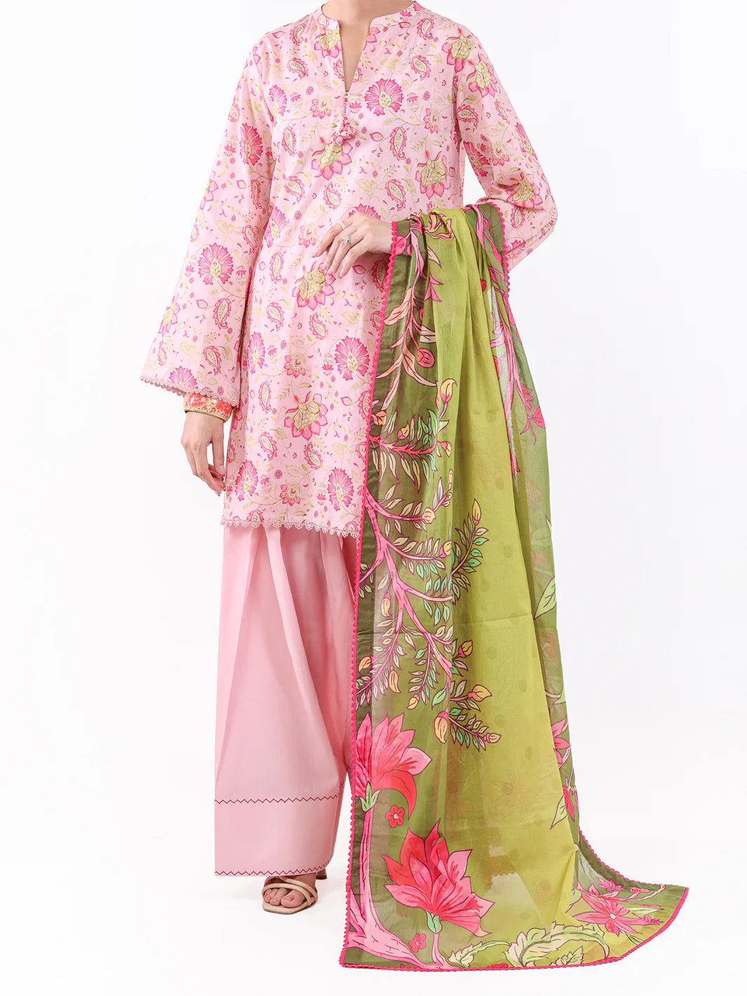 Pink Lawn 3Pc Unstitched