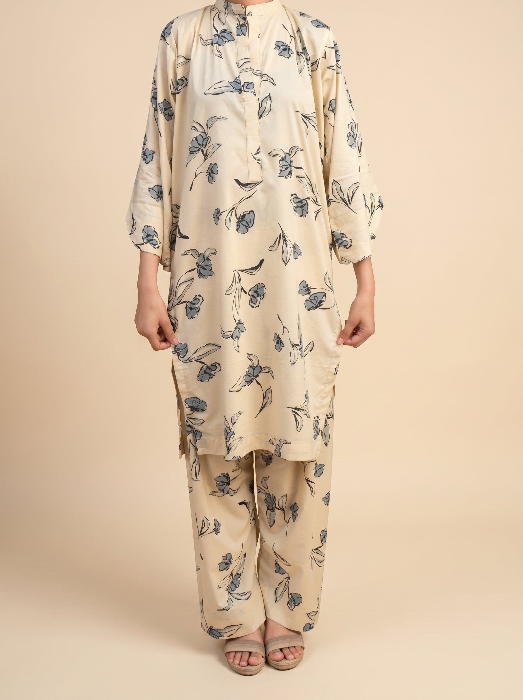 Cream & Blue Botanical Floral By SAYYA