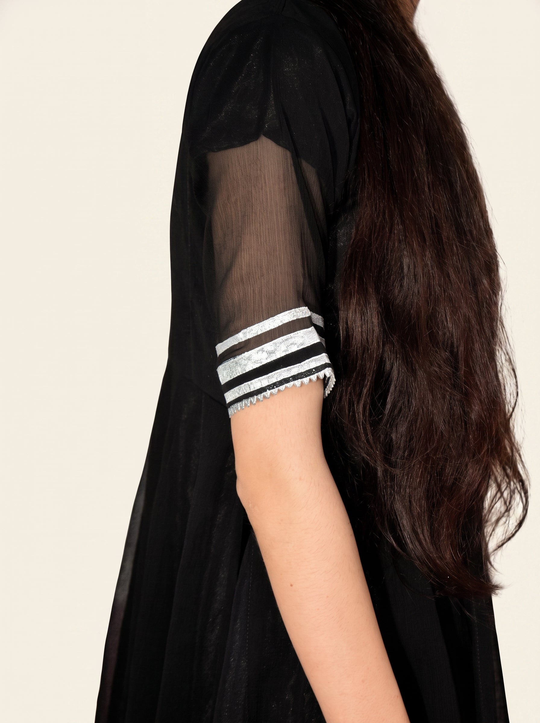 Elegant Black Chiffon Co-ord Set