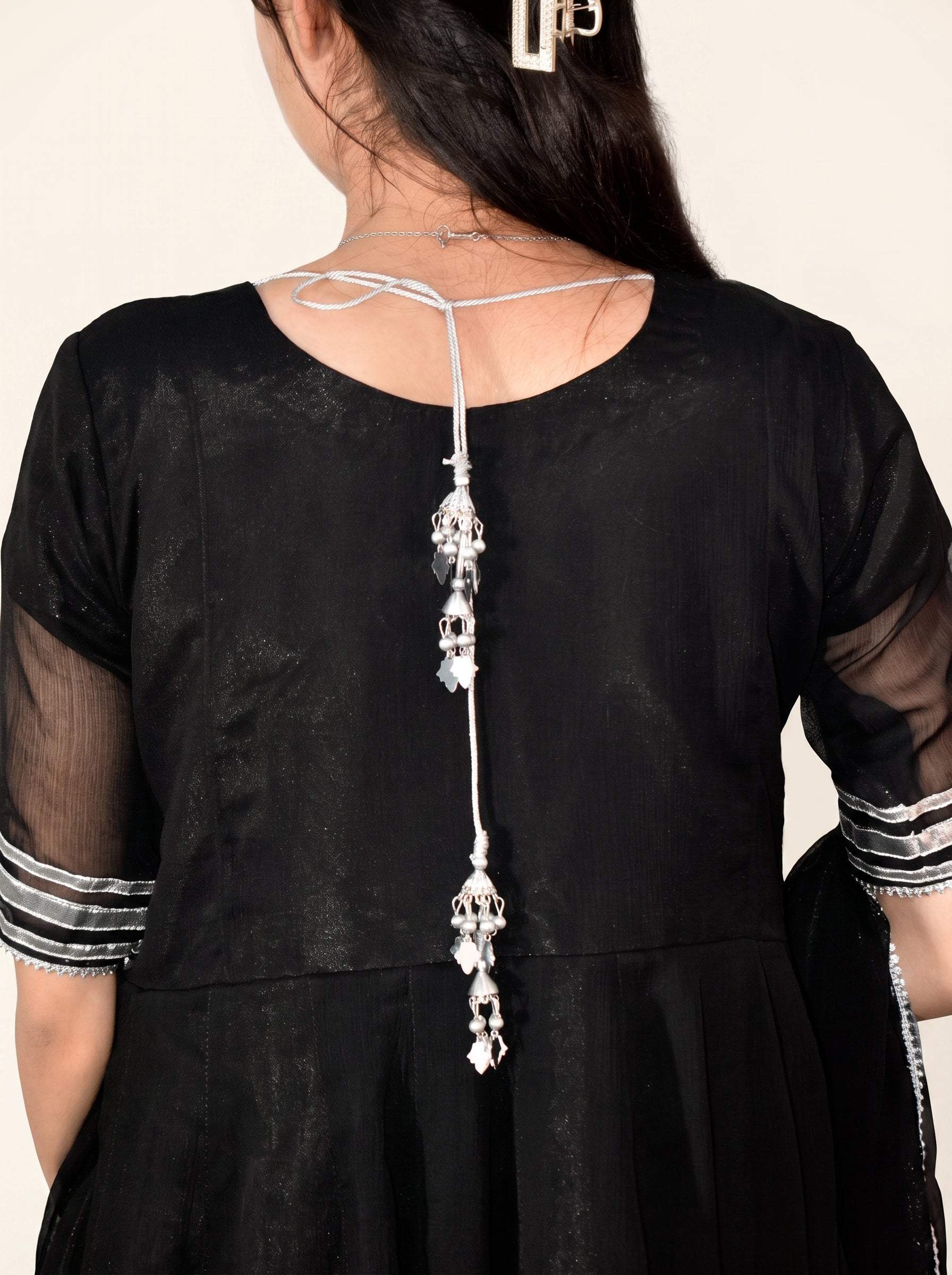 Elegant Black Chiffon Co-ord Set