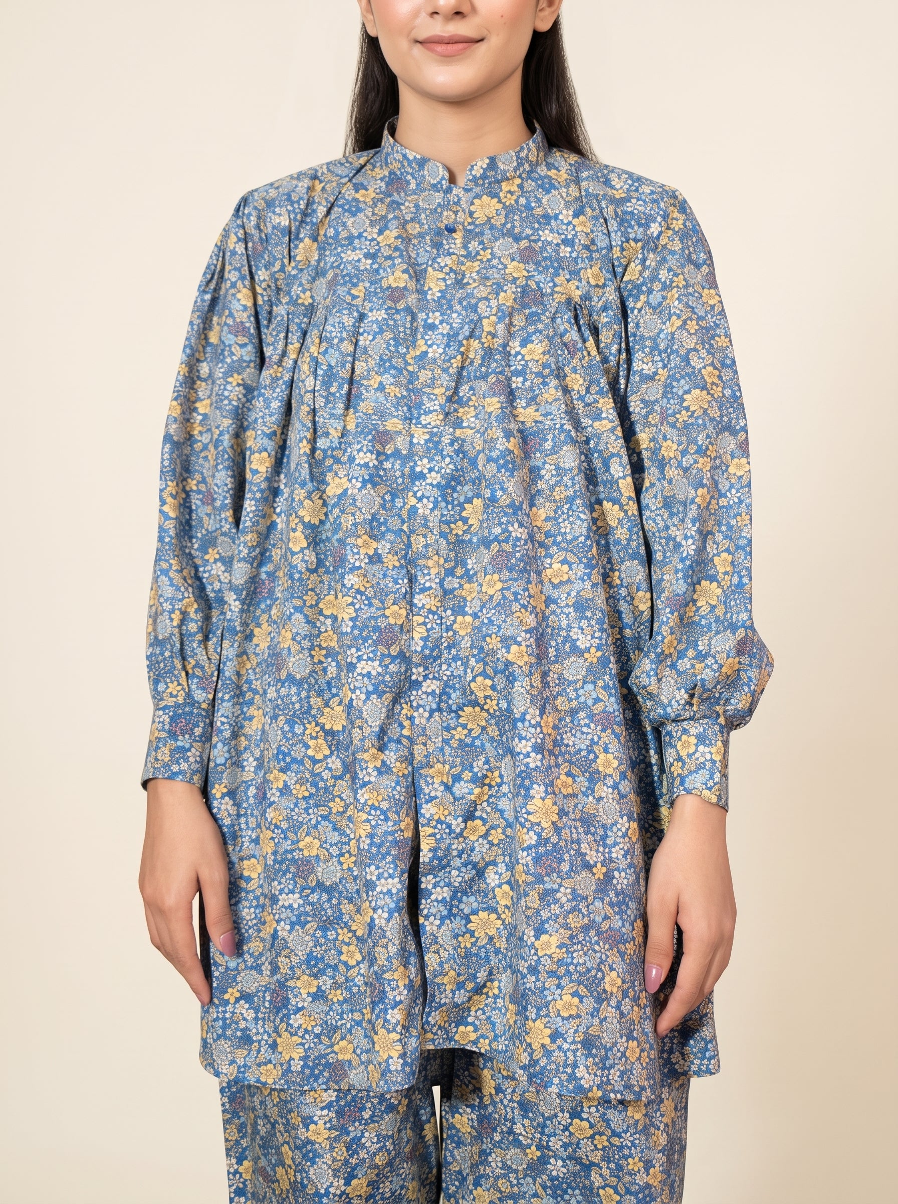 Blue Meadow Floral Printed 2-Piece Co-ord Set