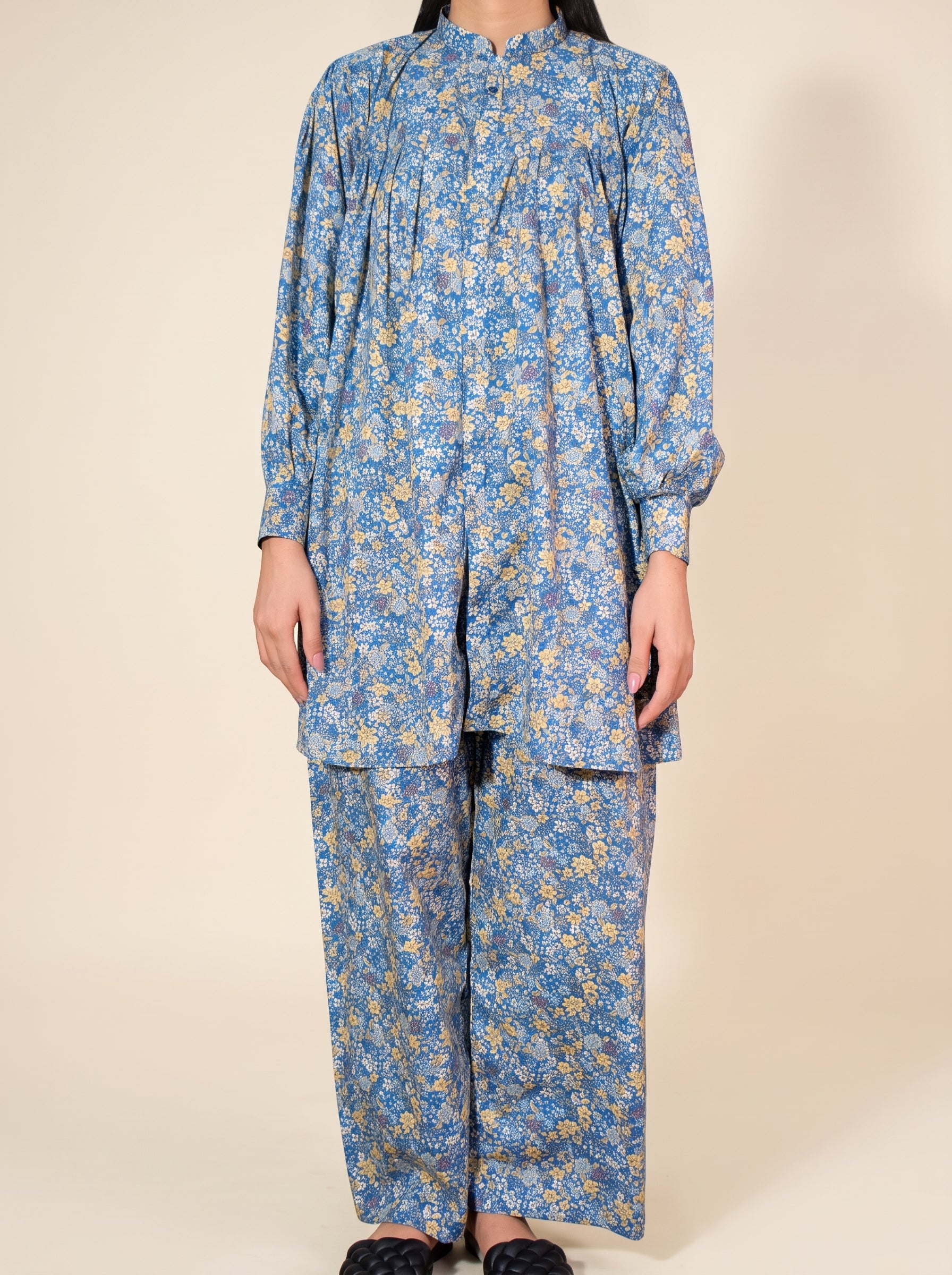 Blue Meadow Floral Printed 2-Piece Co-ord Set
