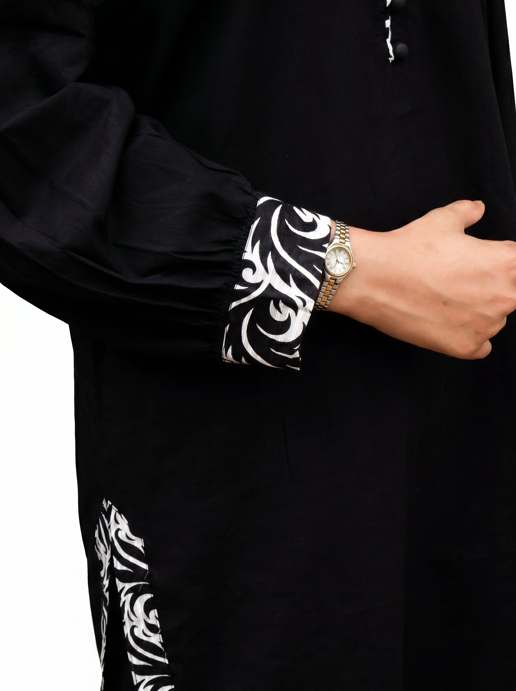 Midnight Black Minimalist Printed Co-Ord Set