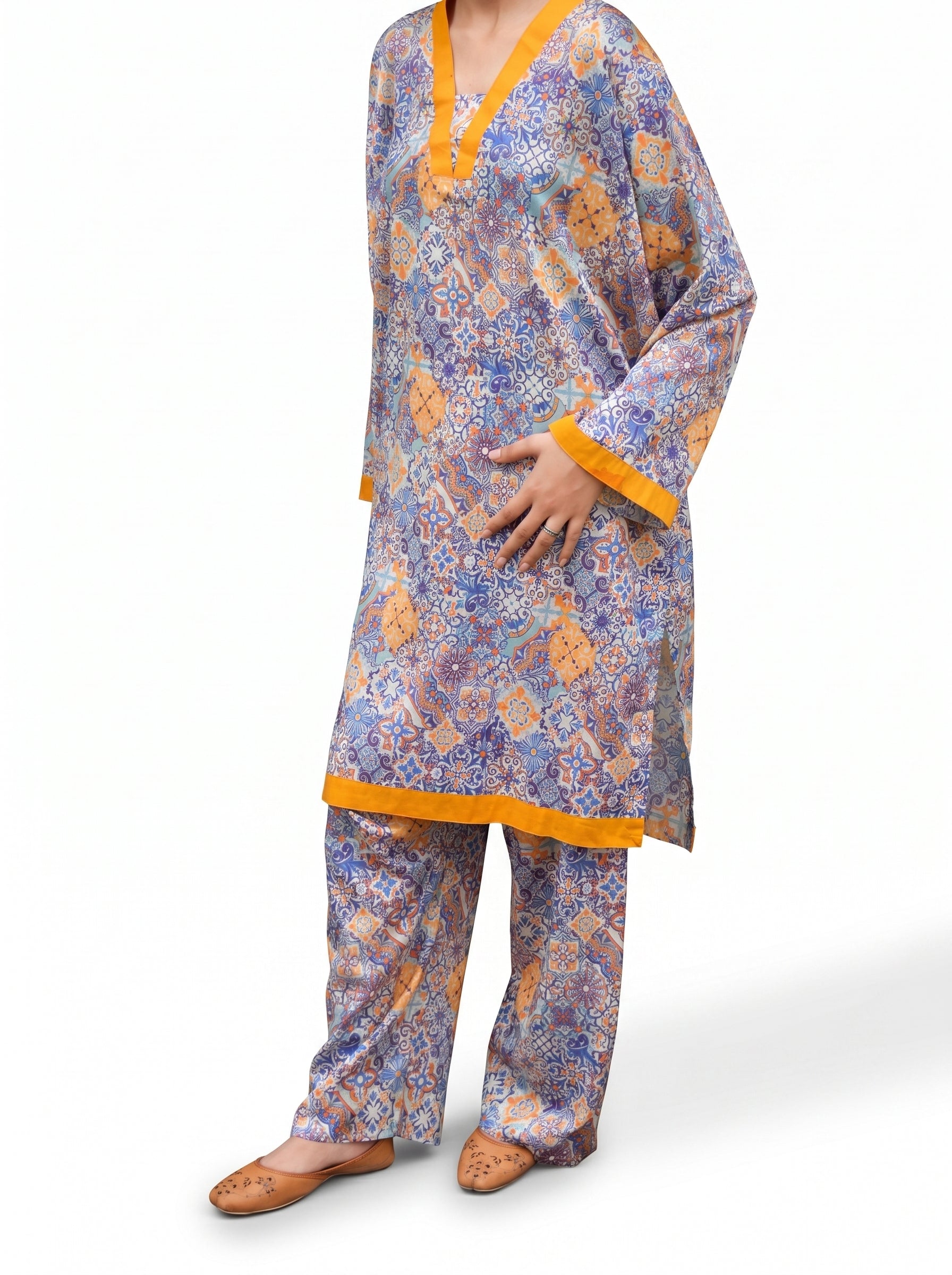 Printed Lawn 2 Piece – Mustard Border Detail Summer Collection