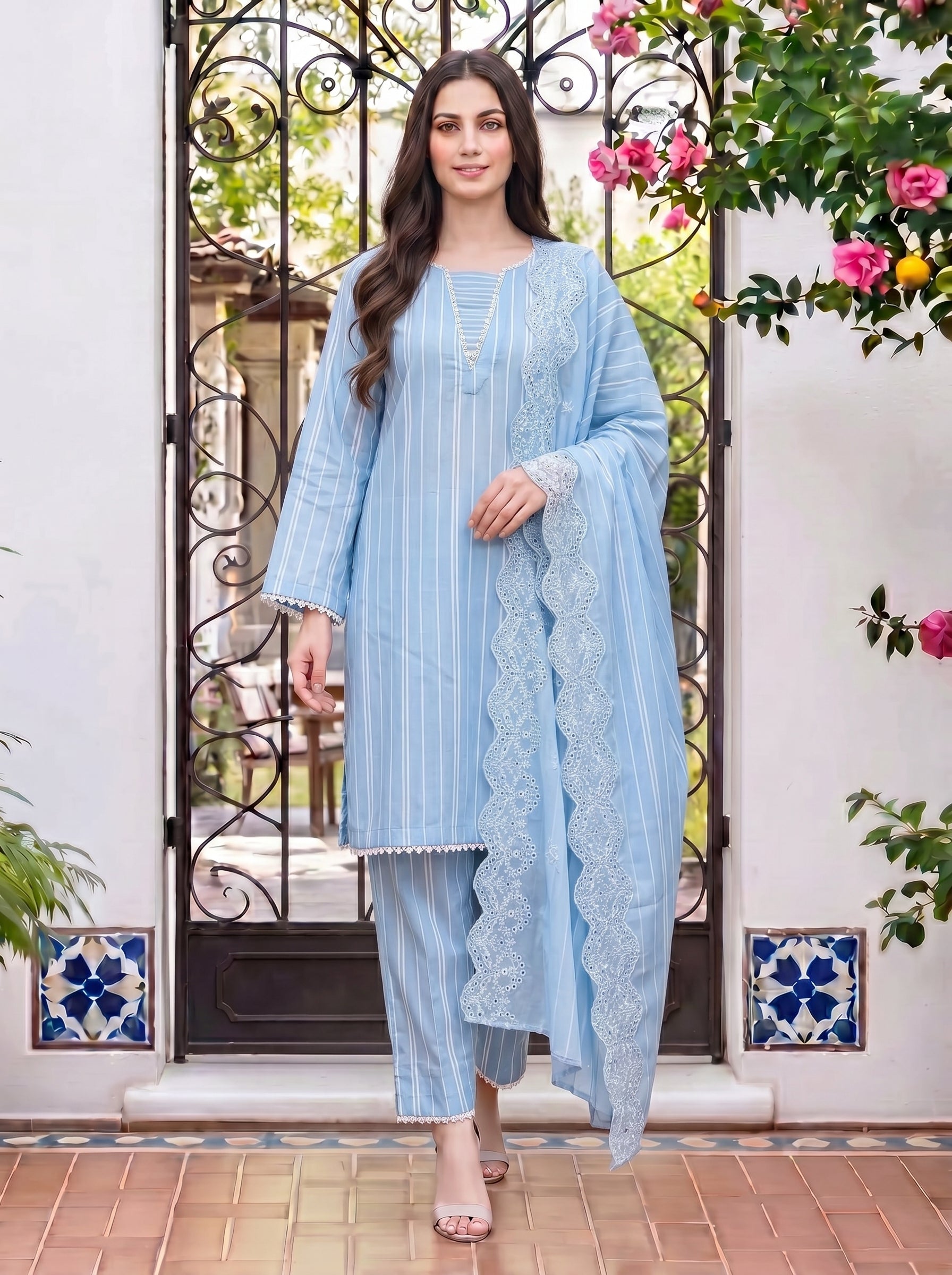 Sky Blue Striped By REGALIA