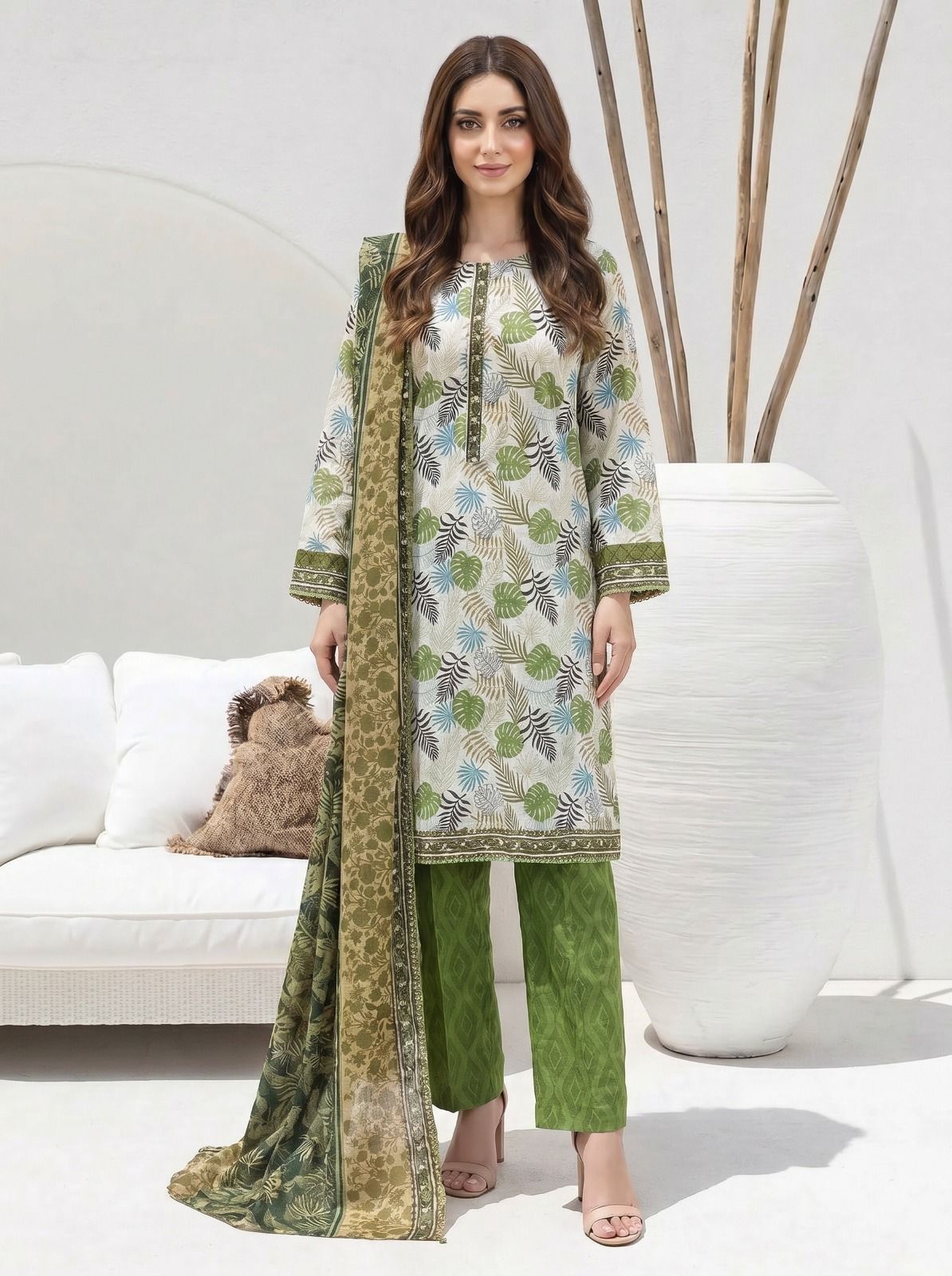 Verdant Leaves Lawn 3PC