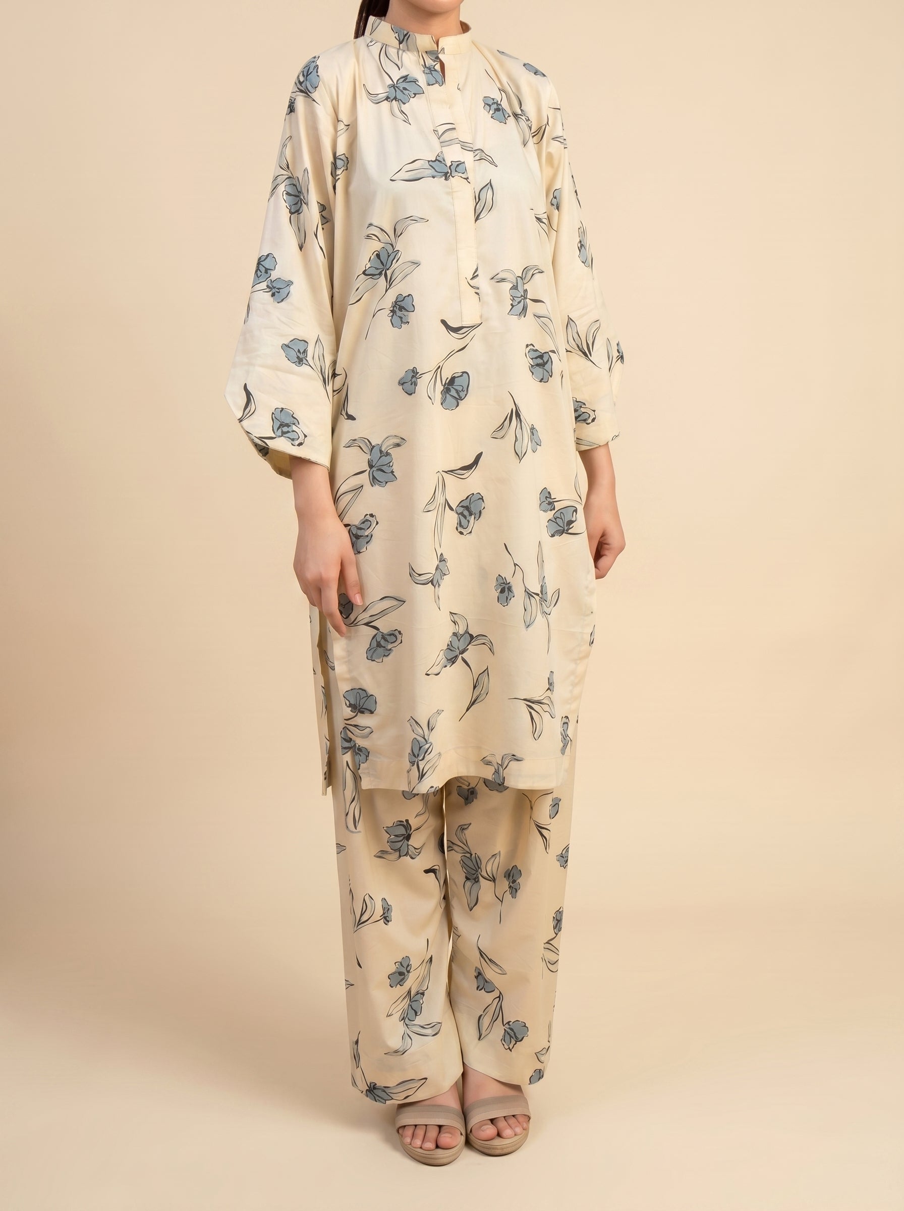 Cream & Blue Botanical Floral By SAYYA